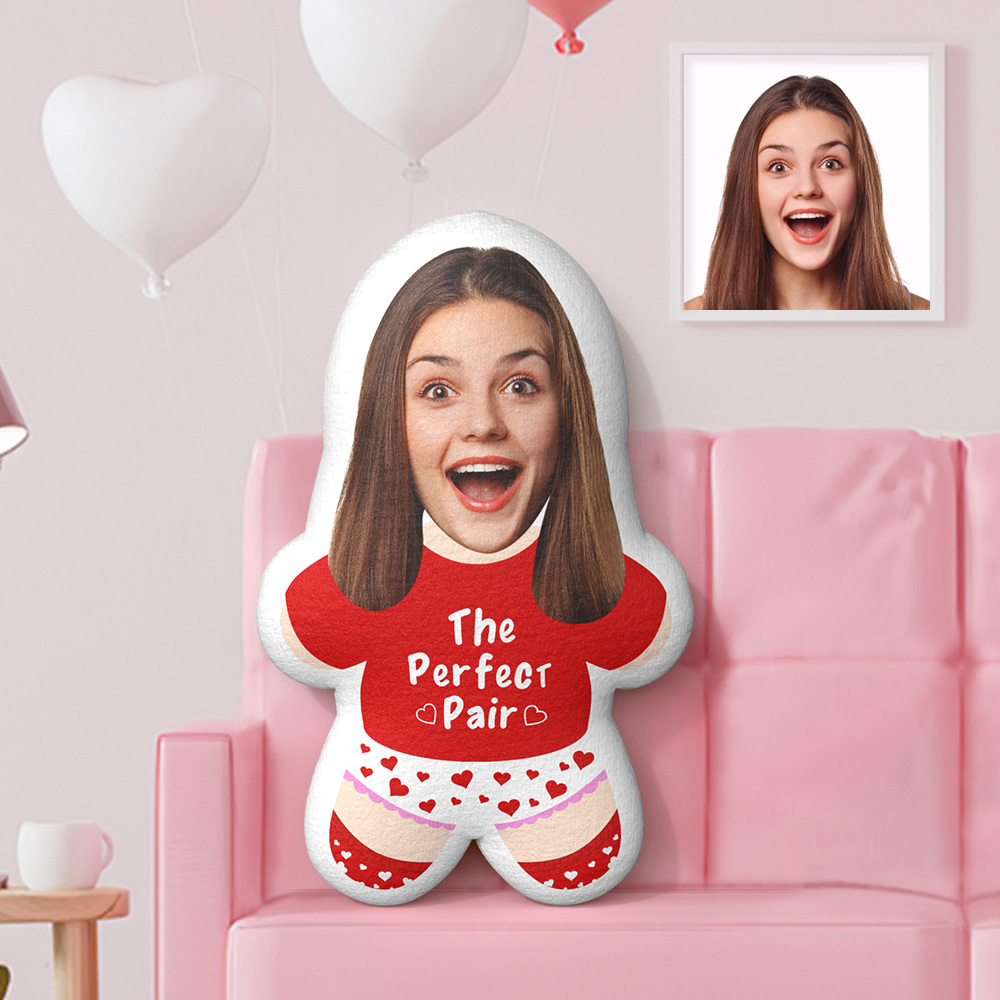 Custom Minime Throw Pillow Perfect Pair Female Face Pillow Personalized Photo Minime Pillow - makephotopuzzleuk