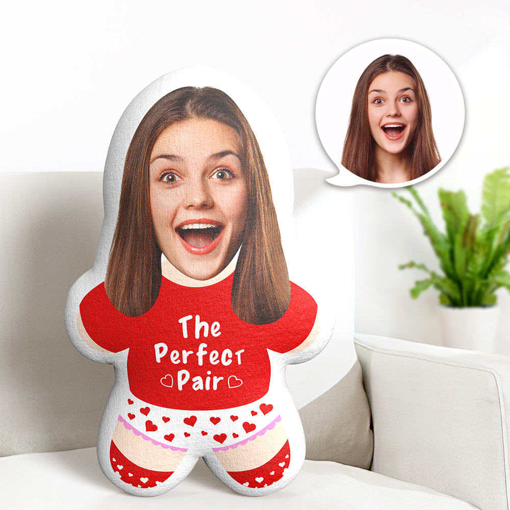 Custom Minime Throw Pillow Perfect Pair Female Face Pillow Personalized Photo Minime Pillow - makephotopuzzleuk