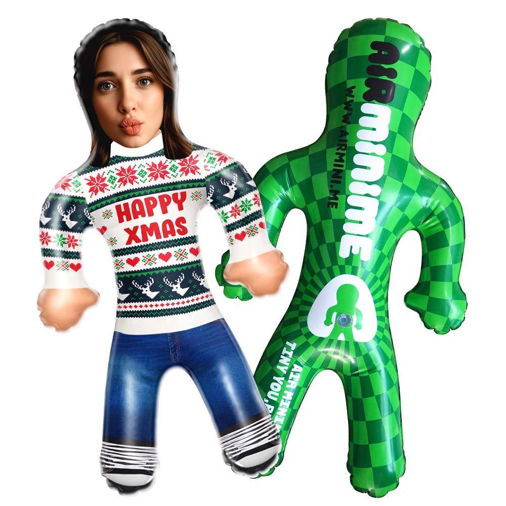 Custom Blow Up Doll Happy Xmas Funny Inflatable Doll Custom Face Air Minime Doll Christmas Gift - makephotopuzzleuk