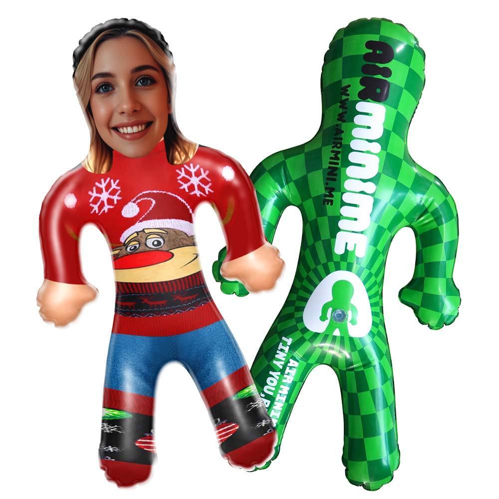 Custom Blow Up Doll Funny Inflatable Reindeer Christmas Jumpe Doll Face Air Minime Doll Christmas Gift - makephotopuzzleuk