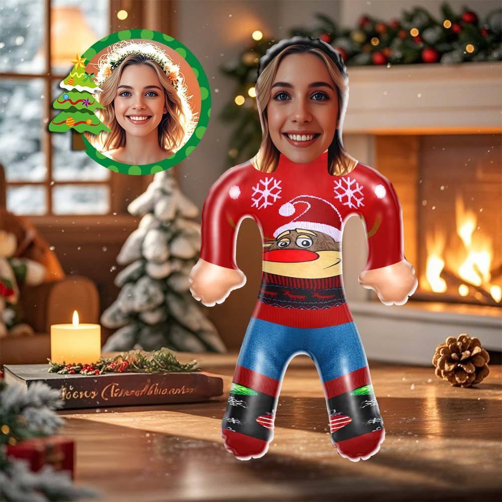 Custom Blow Up Doll Funny Inflatable Reindeer Christmas Jumpe Doll Face Air Minime Doll Christmas Gift - makephotopuzzleuk