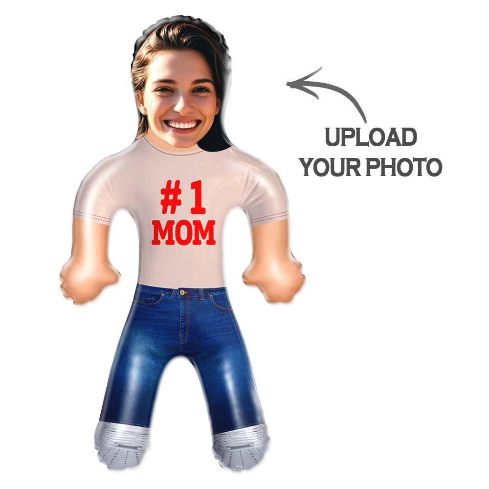 #1 Mom Air Minime Doll – Personalized Inflatable Gift with Your Face - makephotopuzzleuk