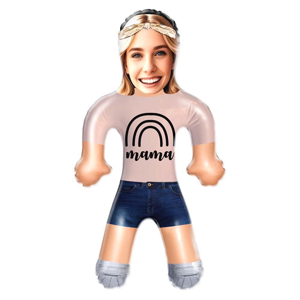 Rainbow Mama Air Minime Doll – Custom Face Gift for Moms & Kids - makephotopuzzleuk
