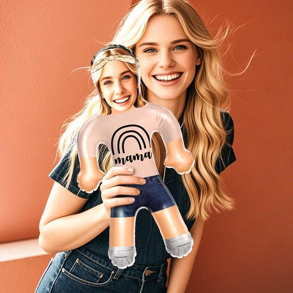 Rainbow Mama Air Minime Doll – Custom Face Gift for Moms & Kids - makephotopuzzleuk