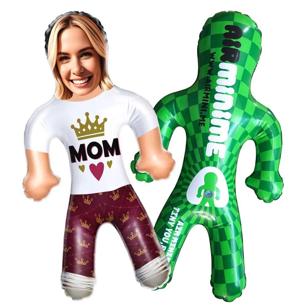 Queen Mom Air Minime Doll Gold Crown Custom Face Blow Up Gift - makephotopuzzleuk