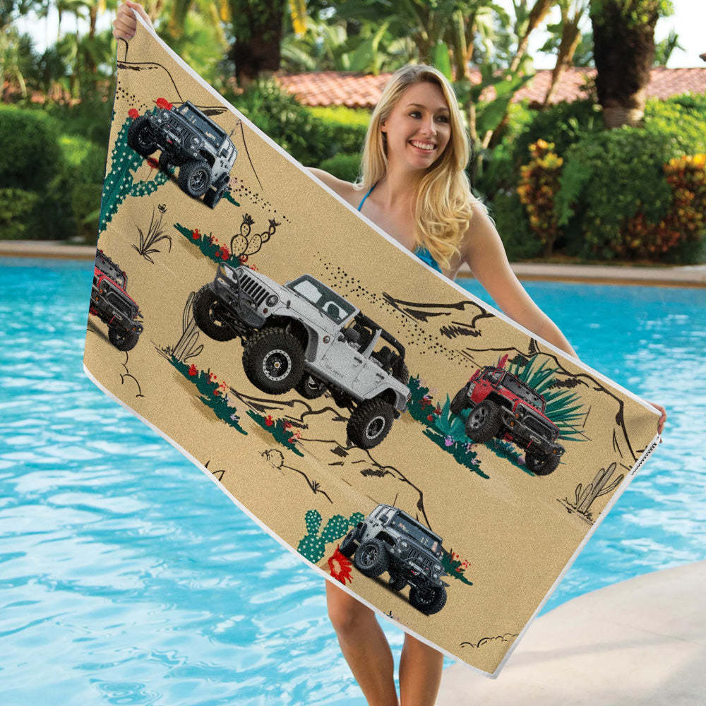 Custom Photo Car Beach Towel - makephotopuzzleuk