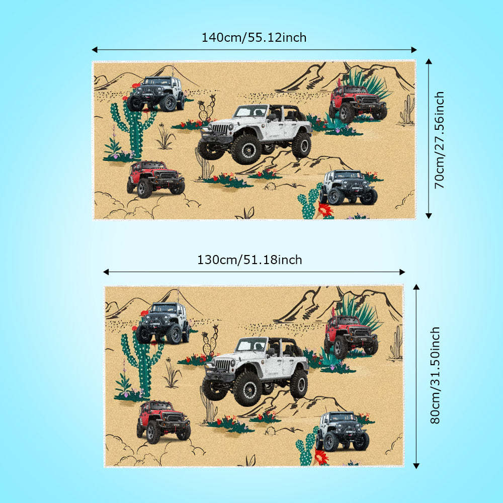 Custom Photo Car Beach Towel - makephotopuzzleuk