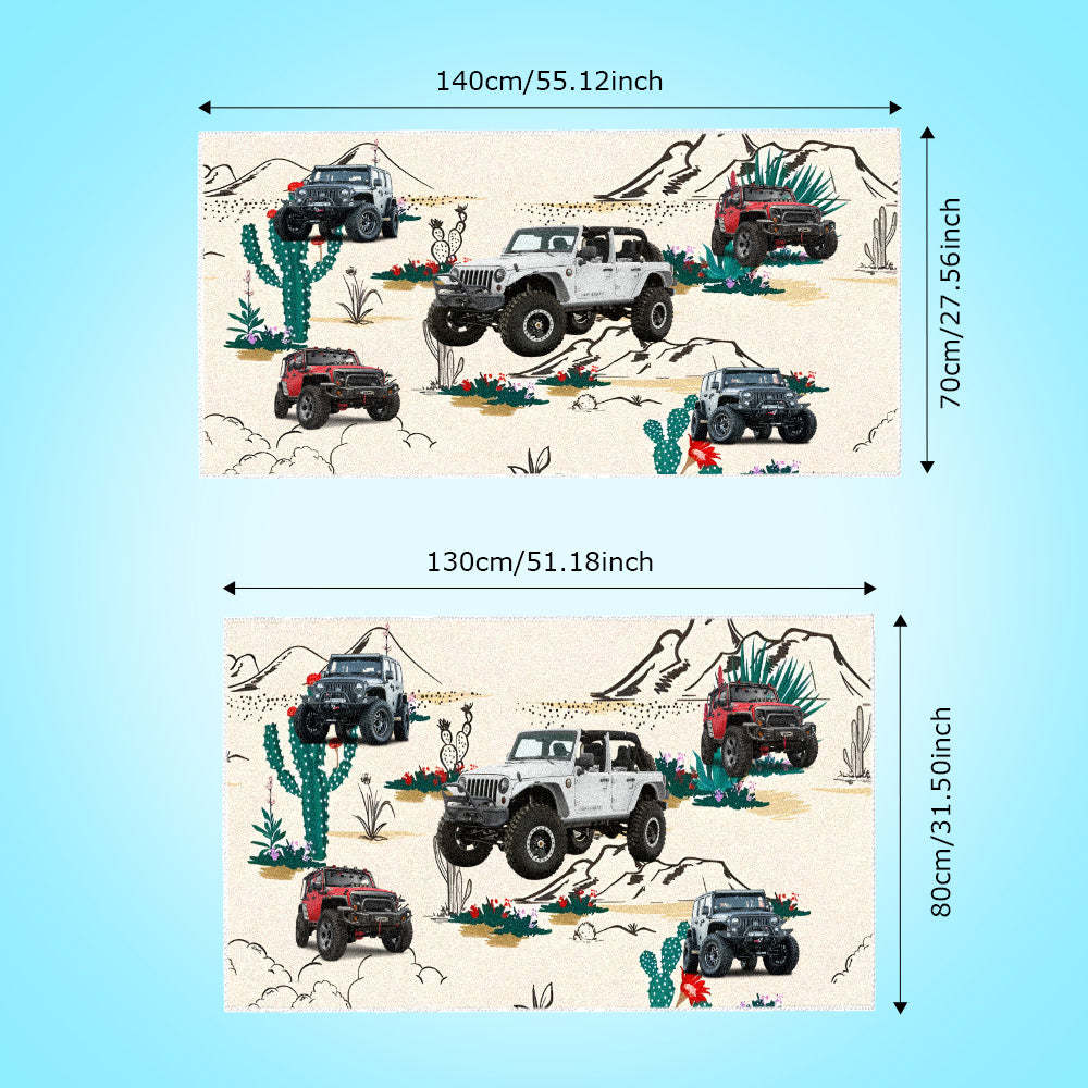 Custom Photo Car Beach Towel - makephotopuzzleuk