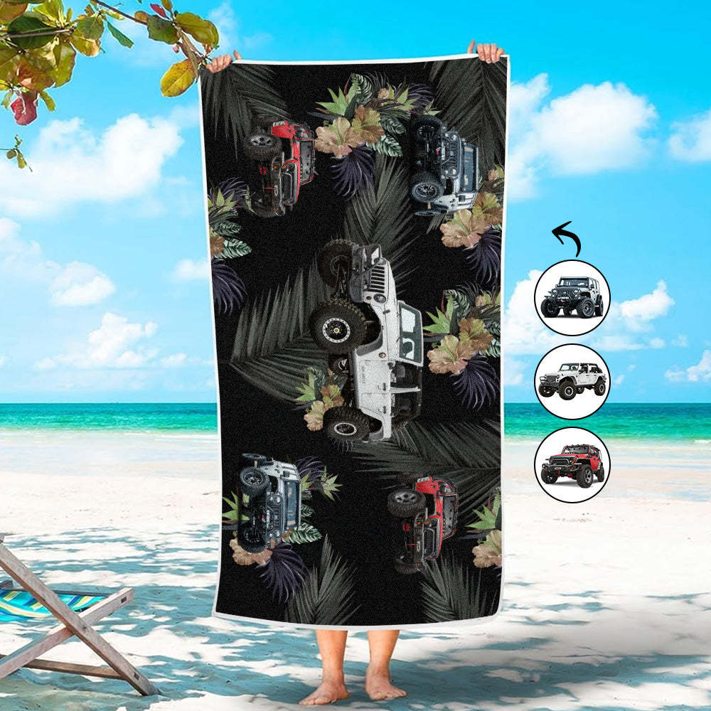 Custom Photo Car Beach Towel - makephotopuzzleuk