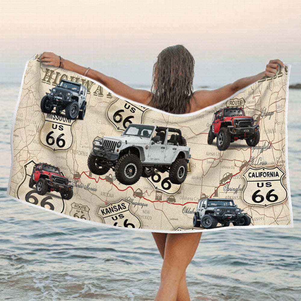 Custom Photo Car Beach Towel - makephotopuzzleuk
