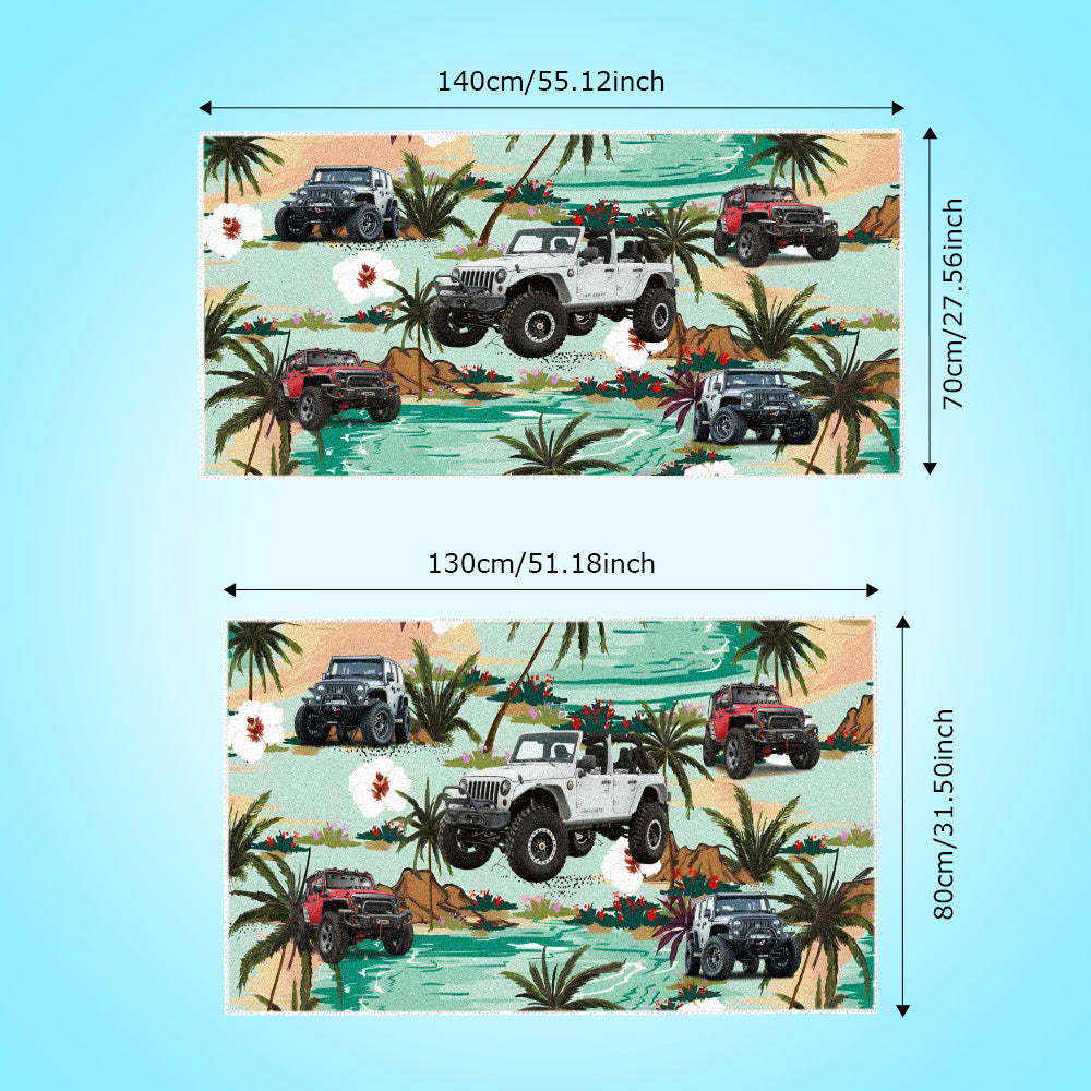 Custom Photo Car Beach Towel - makephotopuzzleuk