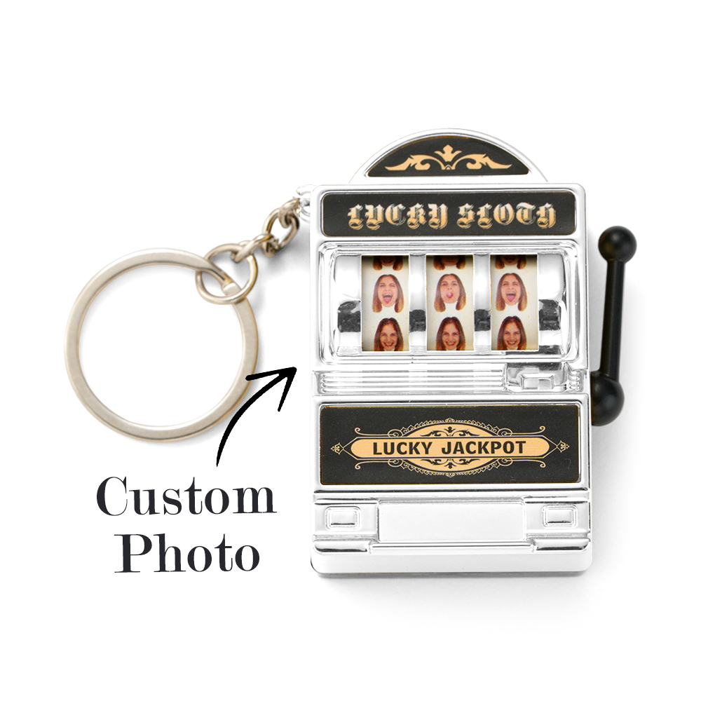 YOU ARE MY JACKPOT Custom Multi-Head Slot Machine Keychain Personalized Colorful Keychain for Couples