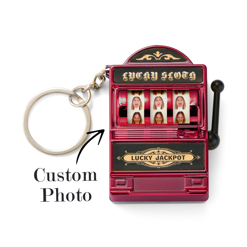 YOU ARE MY JACKPOT Custom Multi-Head Slot Machine Keychain Personalized Colorful Keychain for Couples - makephotopuzzleuk