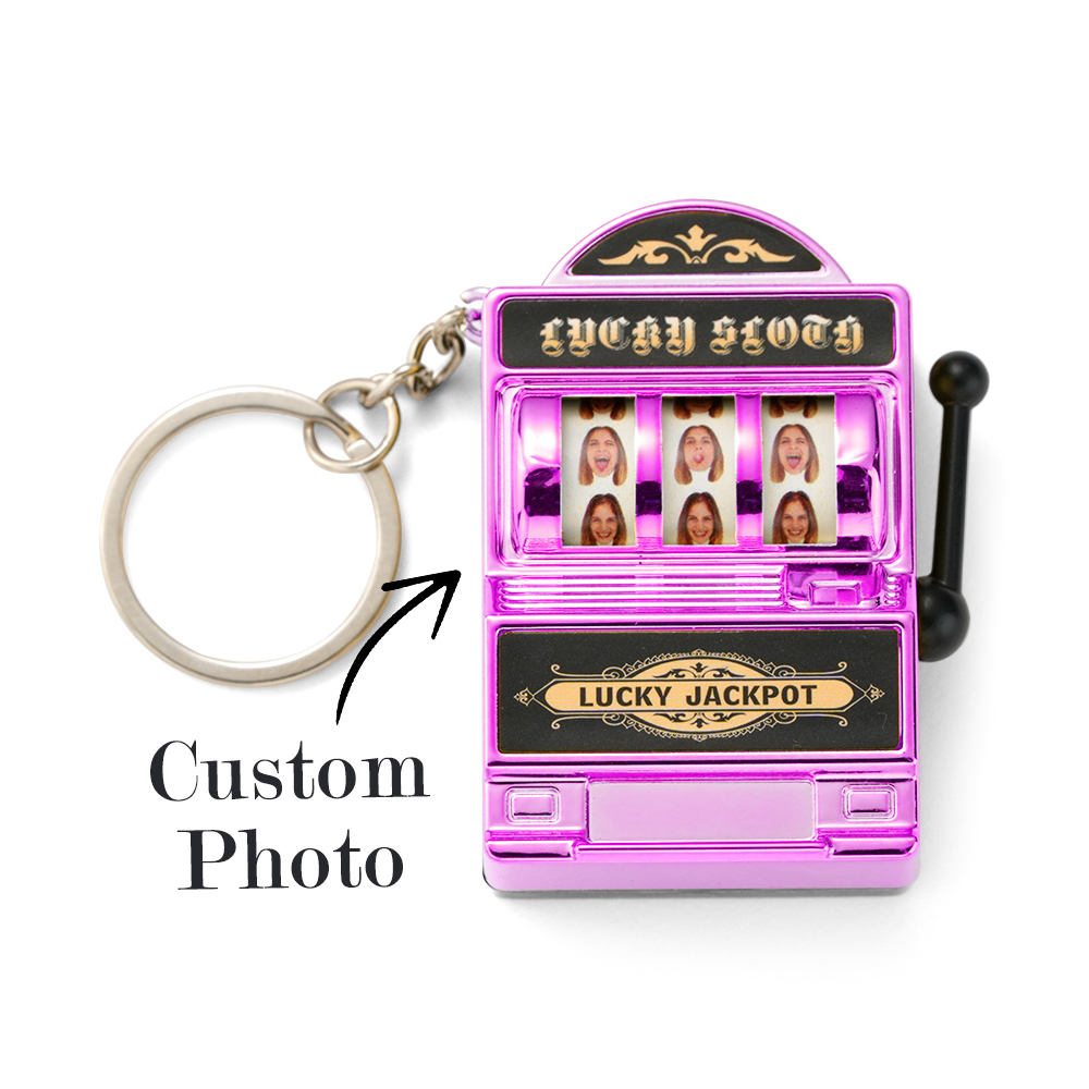 YOU ARE MY JACKPOT Custom Multi-Head Slot Machine Keychain Personalized Colorful Keychain for Couples - makephotopuzzleuk
