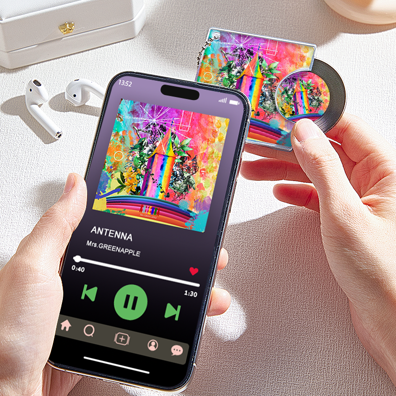 Personalized NFC Keychain Custom Mini Album CD Keychain with Fully Custom Photos+Song Play Your Favorite Spotify Song Instantly Personalized Music Gift Music Lover Keychain CD Album