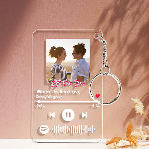 Custom Spotify Code Acrylic Keychain/Plaque/Night Light Personalised Song Engraved Gift For Lover - makephotopuzzleuk