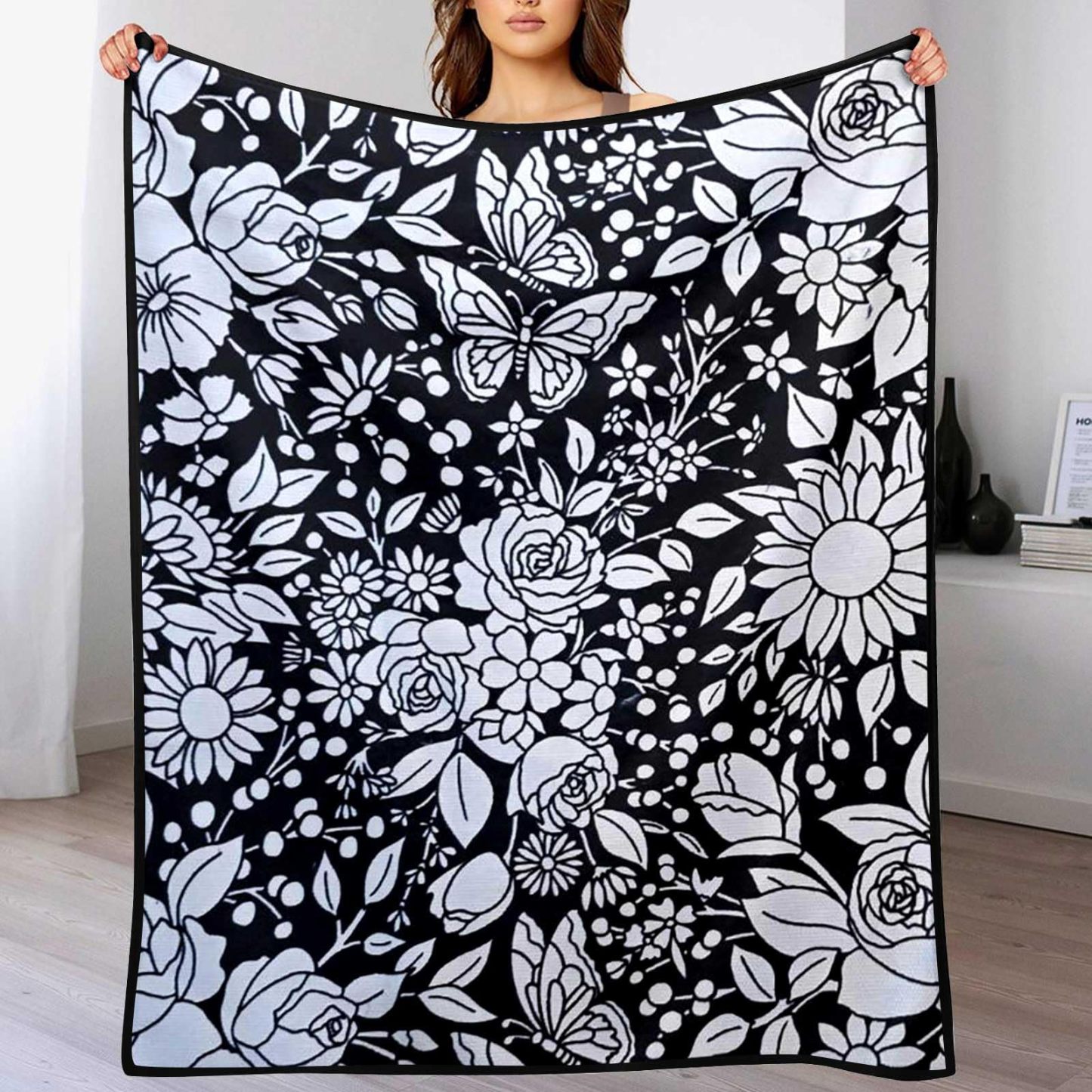 DIY Coloring Blanket with 24 Colors Markers, Color Your Own Blankets, Customizable Washable Diys Colorings Blanket Kits, You Can Color Fuzzy Velvet, Creative Diys Colorings Blankets for Adults - makephotopuzzleuk