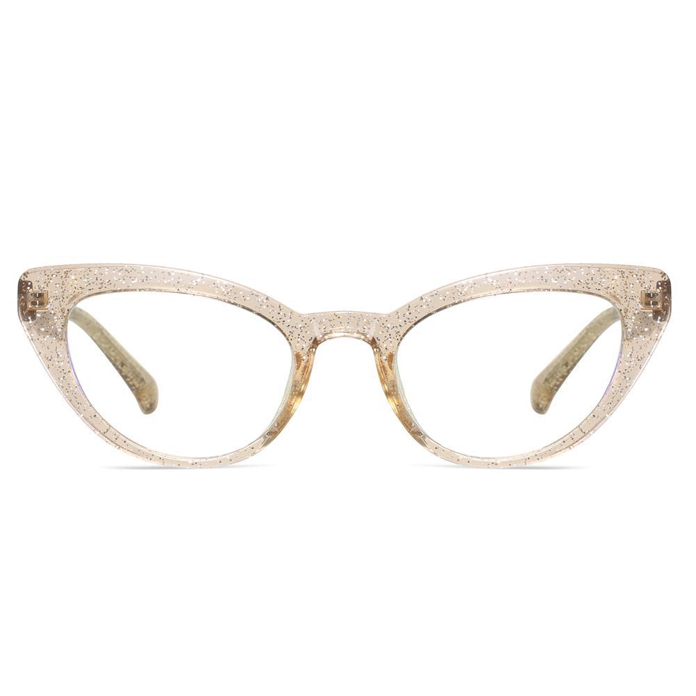 Kitten - Fashion Blue Light Blocking Computer Reading Gaming Glasses - Transparent Silver Champagne