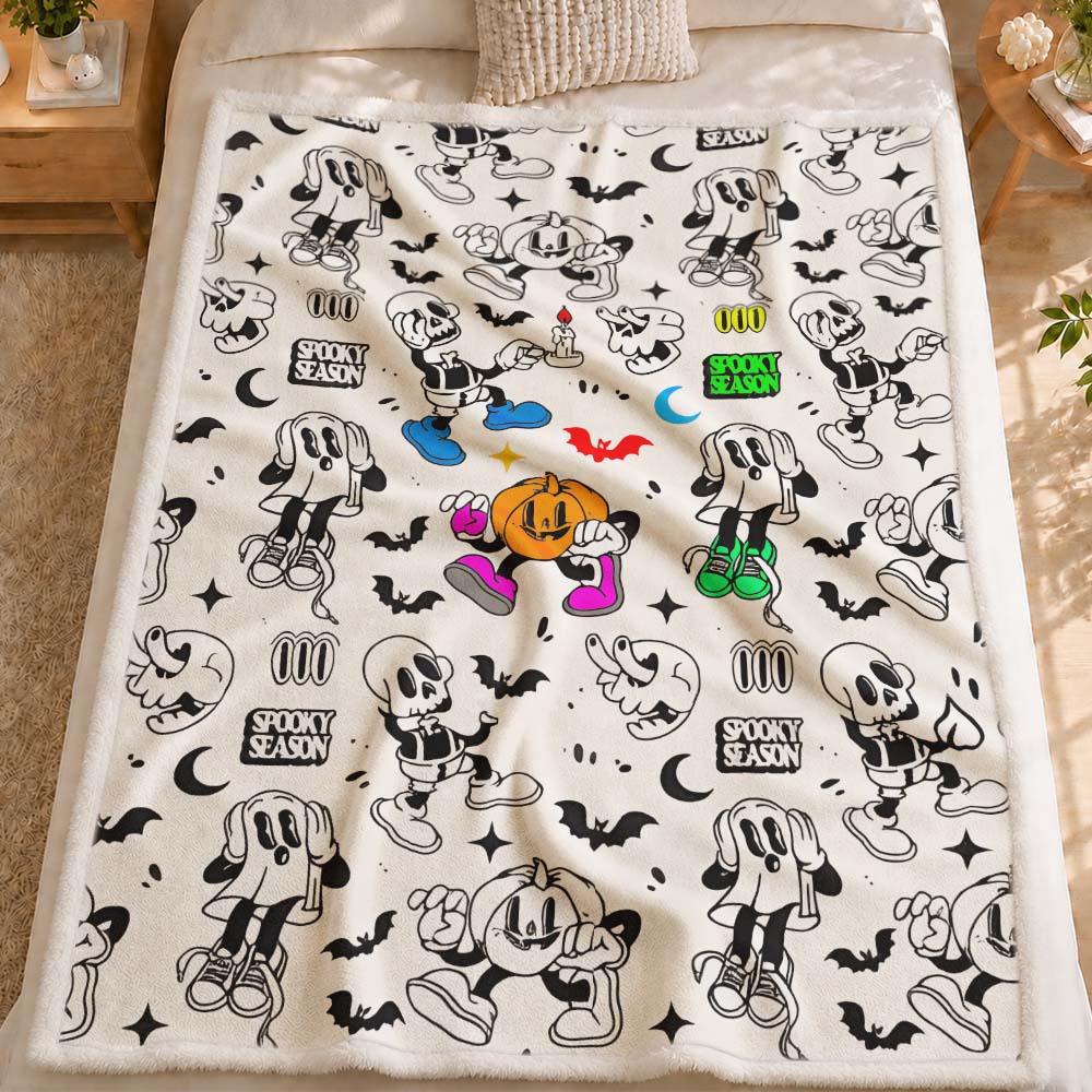 DIY Drawing Blanket | Spooky | with 24 Colors Markers, Doodle Your Own Blankets, Customizable Washable Art Blankets for Kids/Adults