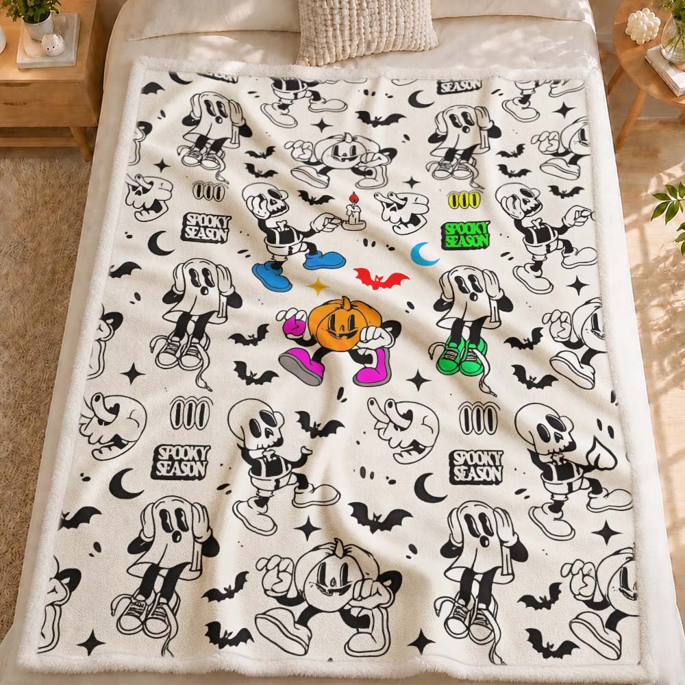 DIY Drawing Blanket | Spooky | with 24 Colors Markers, Doodle Your Own Blankets, Customizable Washable Art Blankets for Kids/Adults - makephotopuzzleuk