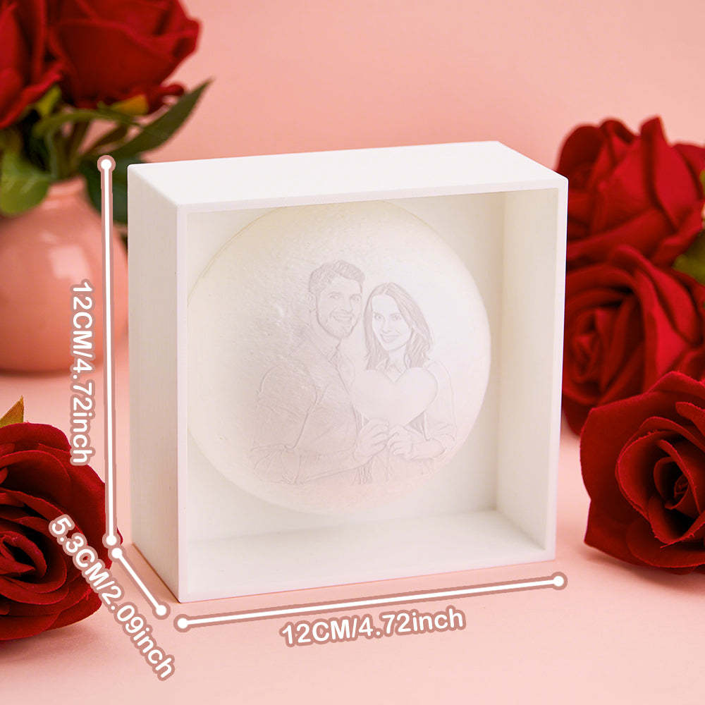 Personalized 3D Printed Photo Moon Light Gift for Lover - makephotopuzzleuk