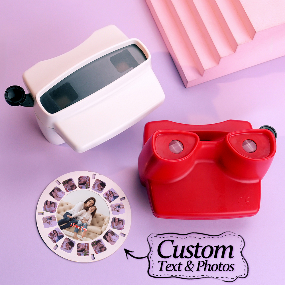 Custom 3D Viewfinder and Reel-Personalised Mothering Sunday Gift Text and Photo Viewer with Your Own Photos Mother's Day GIft For Mum