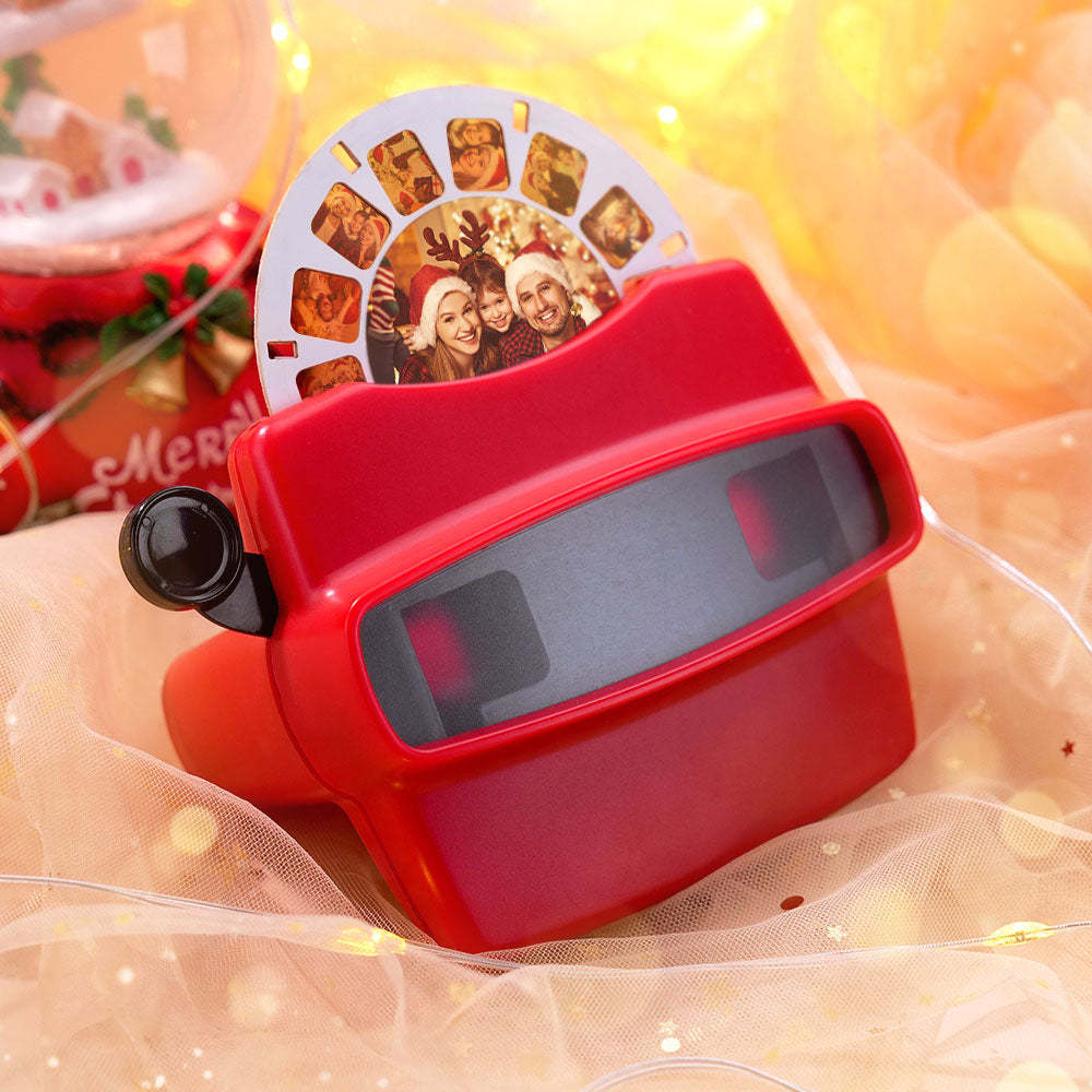 Custom 3D Viewfinder and Reel – Personalized Christmas Gift with your own photos Text and Photo Viewer Multiple Films Available White Viewfinder - makephotopuzzleuk