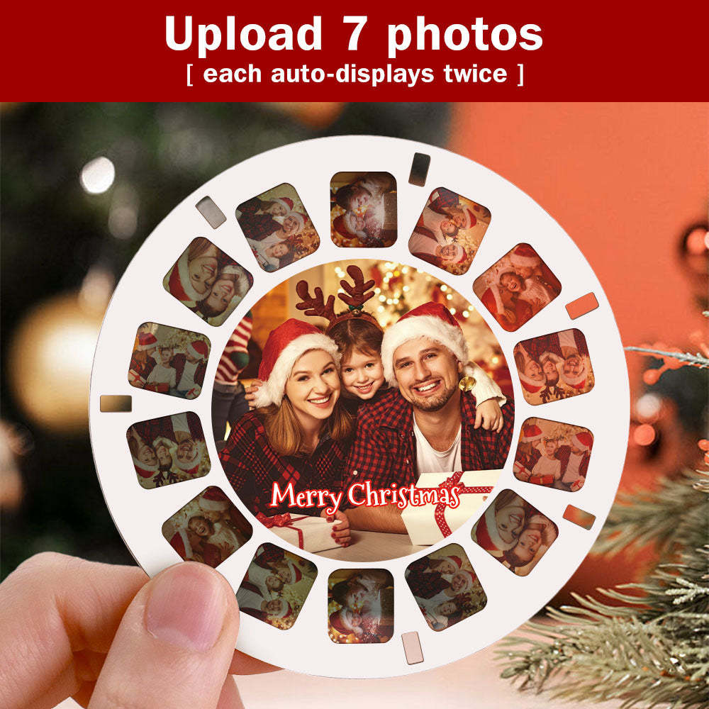 Custom 3D Viewfinder and Reel – Personalized Christmas Gift with your own photos Text and Photo Viewer Multiple Films Available White Viewfinder - makephotopuzzleuk