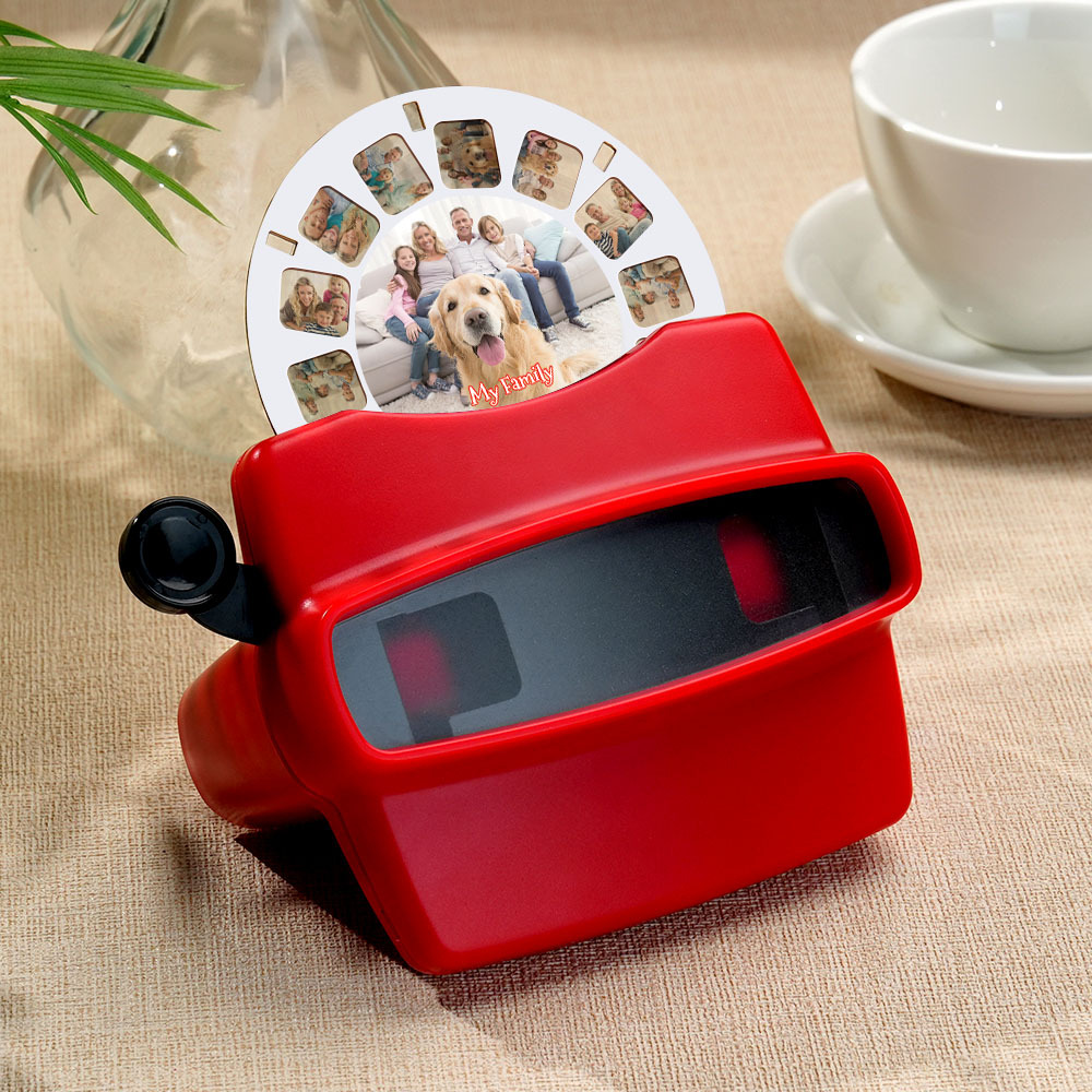 Custom White 3D Viewfinder and Reel – Personalized Christmas Gift with your own photos Text and Photo Viewer Multiple Films Available Valentine's Day Gifts