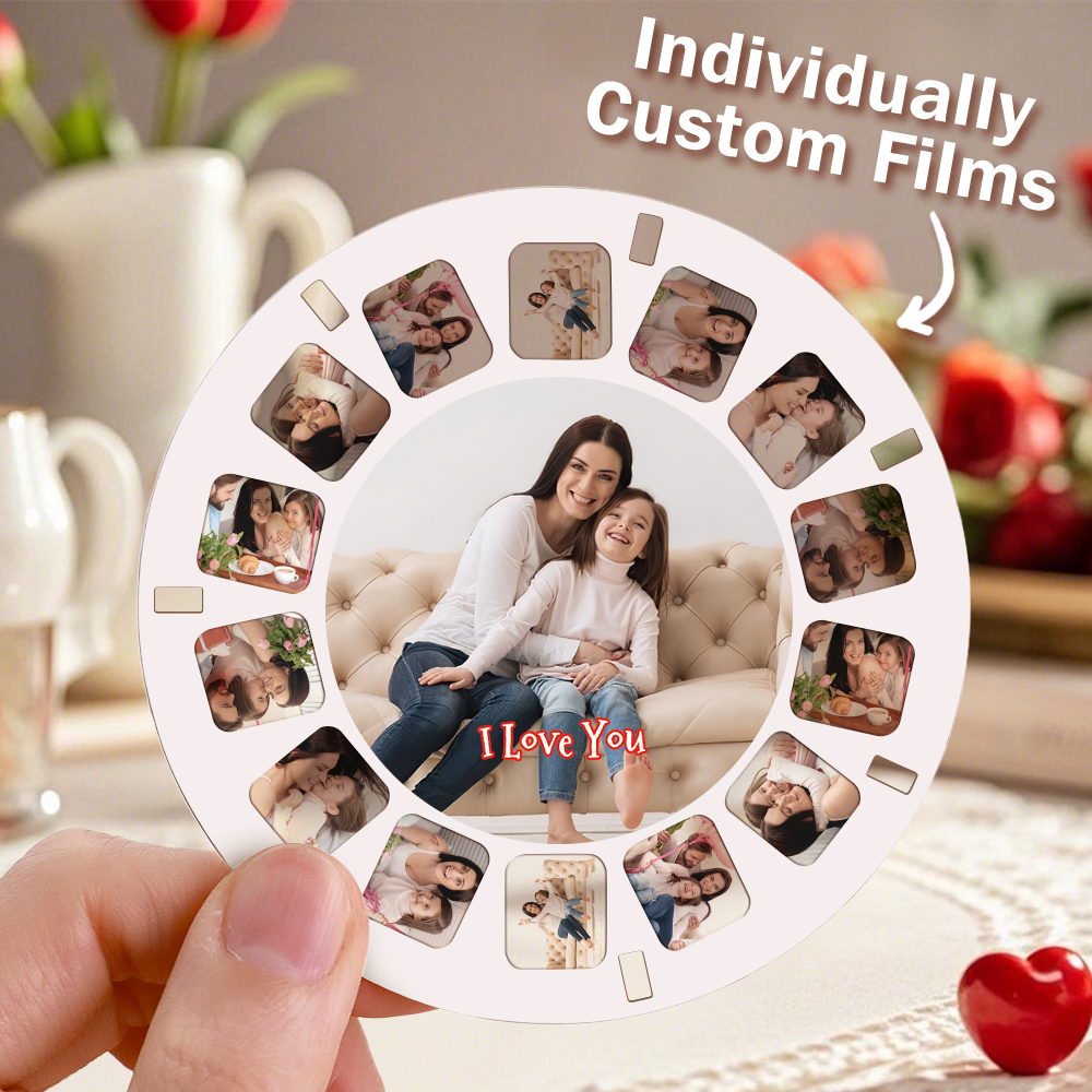 Custom 3D Viewfinder and Reel-Personalised Mothering Sunday Gift Text and Photo Viewer with Your Own Photos Mother's Day GIft For Mum