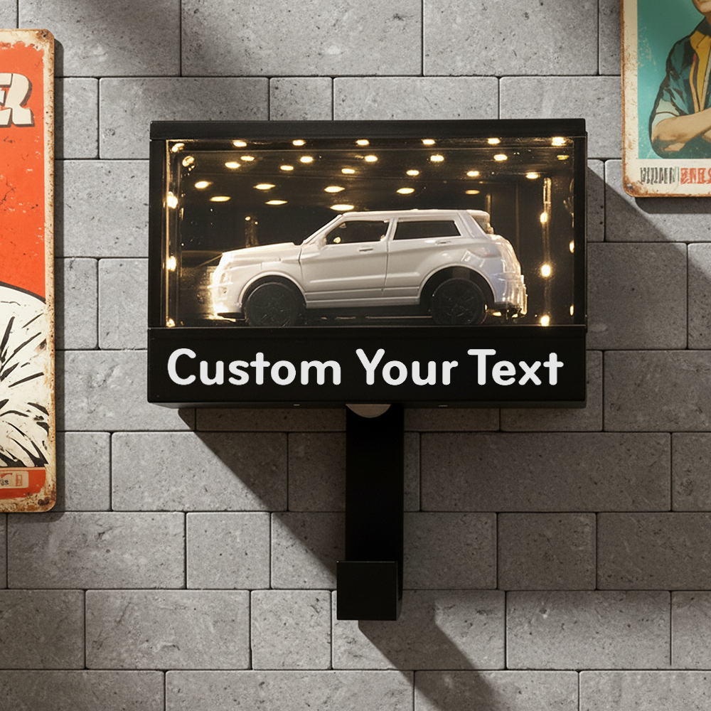 Mini Illuminated Garage Key Holder for 1:64 Scale Cars Wall Mount Display Gift for Car Lovers - makephotopuzzleuk