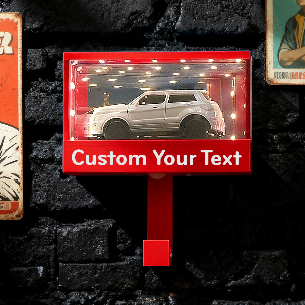Mini Illuminated Garage Key Holder for 1:64 Scale Cars Wall Mount Display Gift for Car Lovers - makephotopuzzleuk