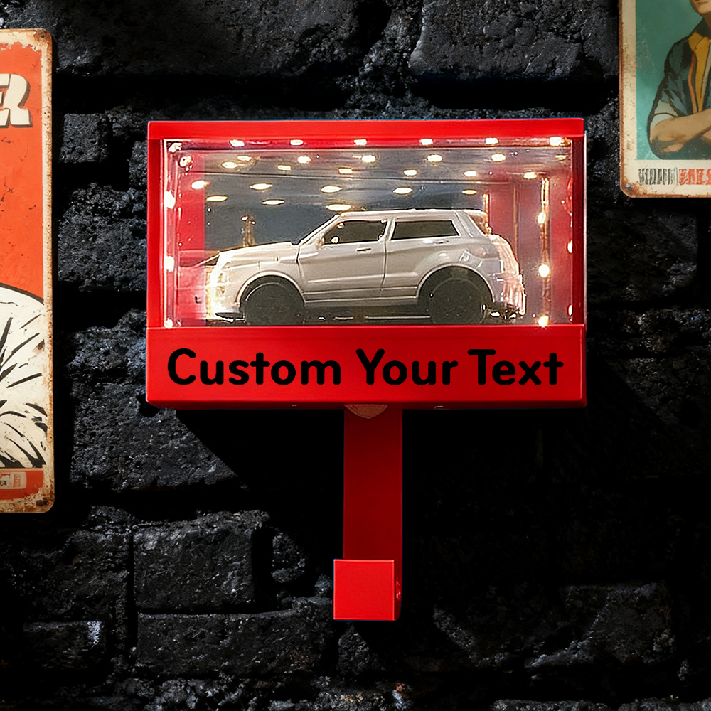 Mini Illuminated Garage Key Holder for 1:64 Scale Cars Wall Mount Display Gift for Car Lovers - makephotopuzzleuk