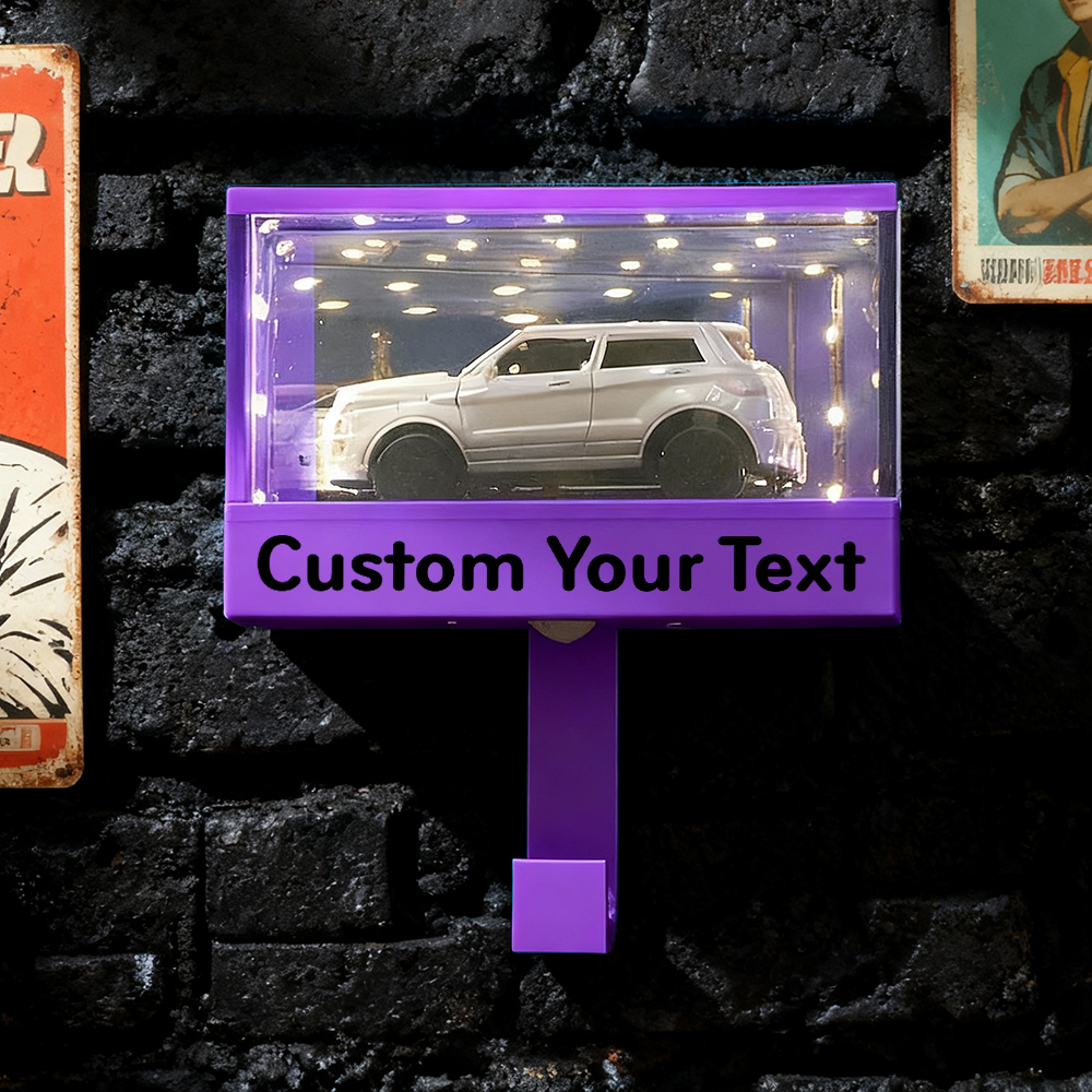 Mini Illuminated Garage Key Holder for 1:64 Scale Cars Wall Mount Display Gift for Car Lovers - makephotopuzzleuk