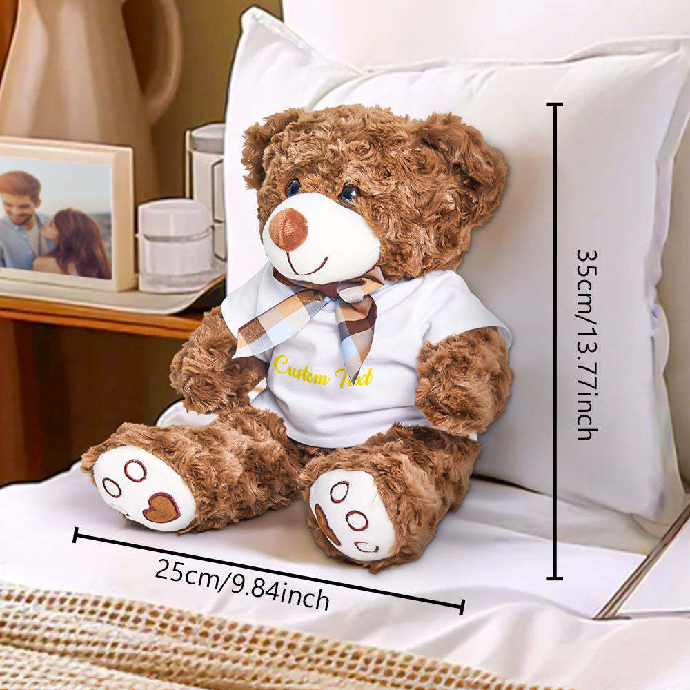 Personalized Bear Plush Stuffed Toy with Custom Text Gift for Baby Shower - makephotopuzzleuk