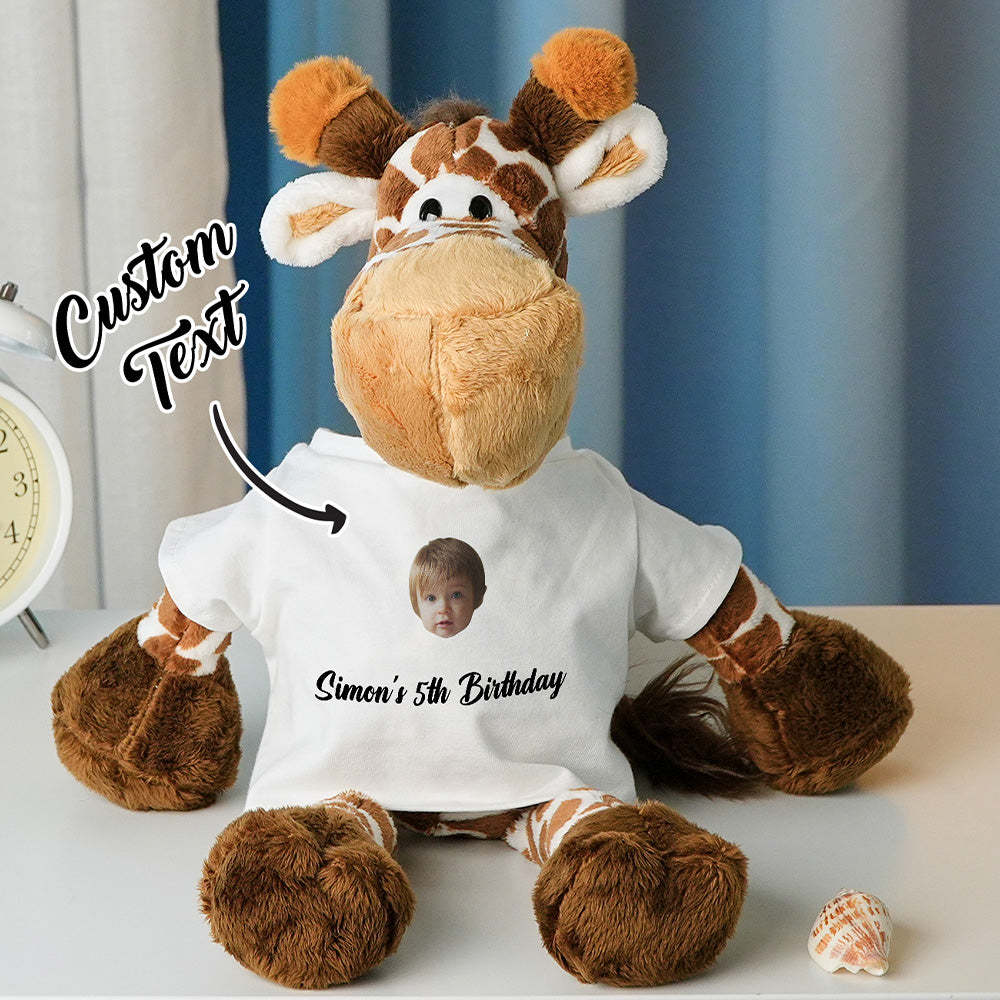 Personalized Animal Plush Stuffed Toy Birth Announcement Gift for Baby Shower - makephotopuzzleuk