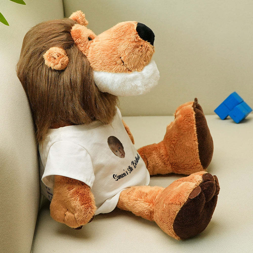 Personalized Animal Plush Stuffed Toy Birth Announcement Gift for Baby Shower - makephotopuzzleuk
