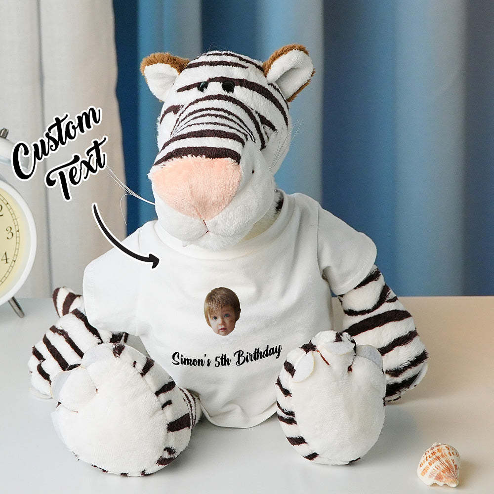 Personalized Animal Plush Stuffed Toy Birth Announcement Gift for Baby Shower - makephotopuzzleuk