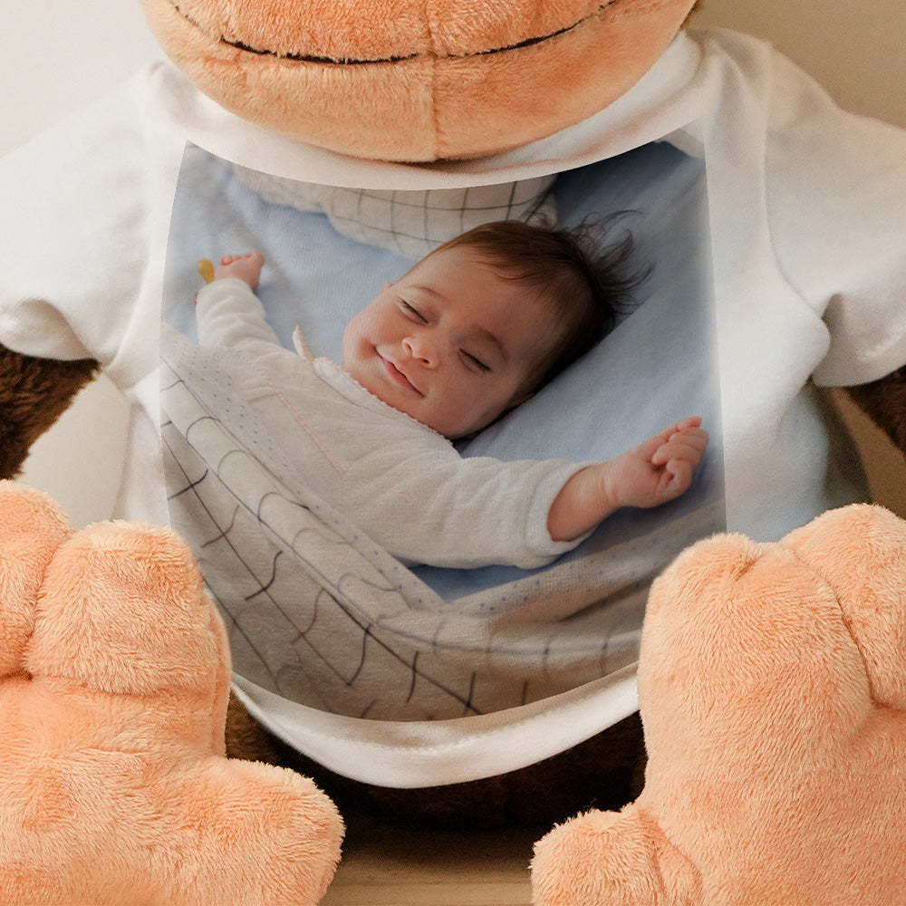 Personalized Animal Plush Stuffed Toy Birth Announcement Gift for Baby Shower - makephotopuzzleuk