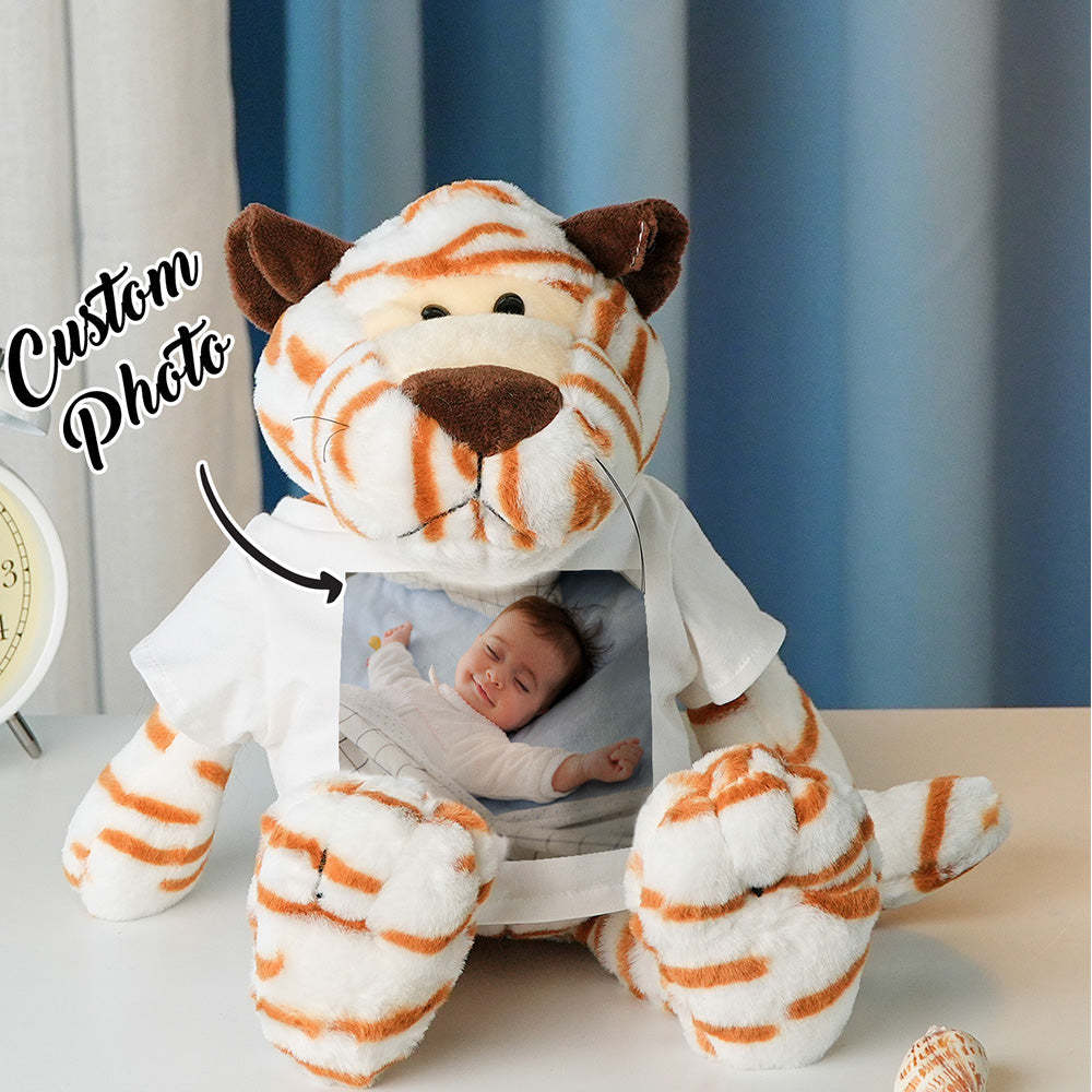 Personalized Animal Plush Stuffed Toy Birth Announcement Gift for Baby Shower - makephotopuzzleuk