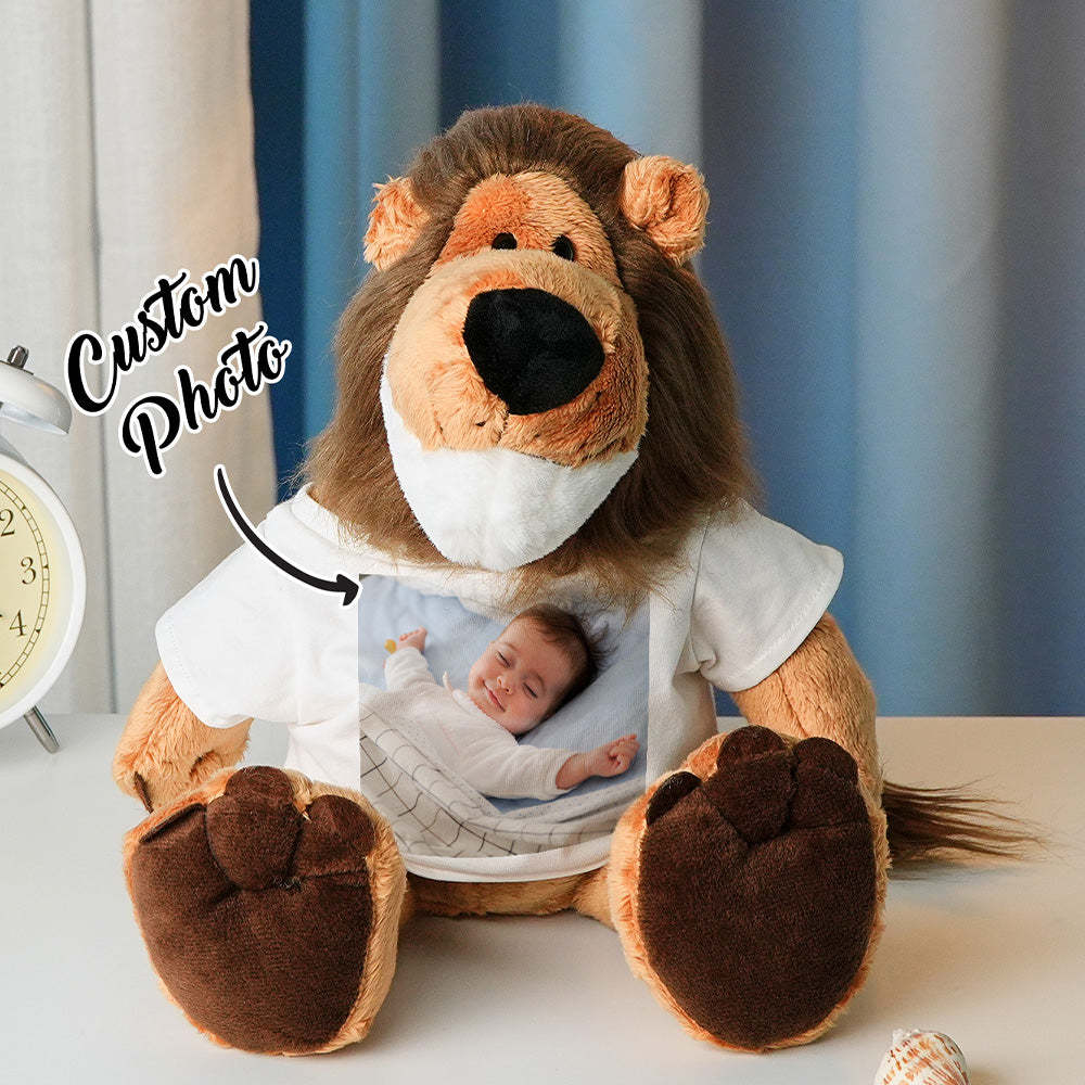 Personalized Animal Plush Stuffed Toy Birth Announcement Gift for Baby Shower - makephotopuzzleuk
