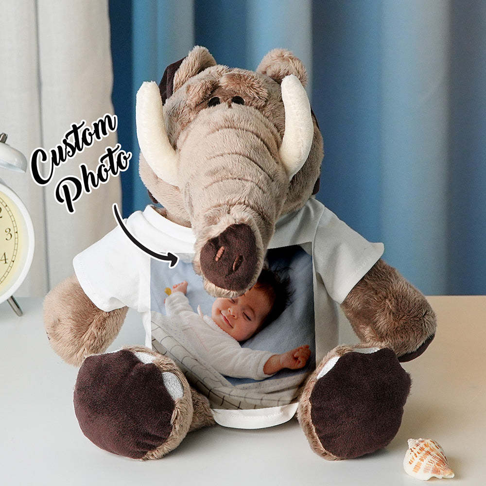 Personalized Animal Plush Stuffed Toy Birth Announcement Gift for Baby Shower - makephotopuzzleuk