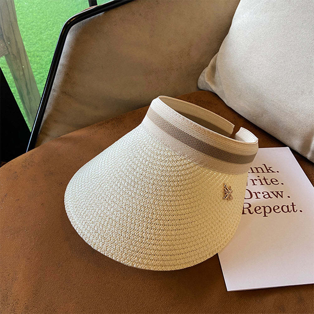 Women Adjustable Straw Open Top Hat Beach Hats Fashion Summer Sun Hat - makephotopuzzleuk