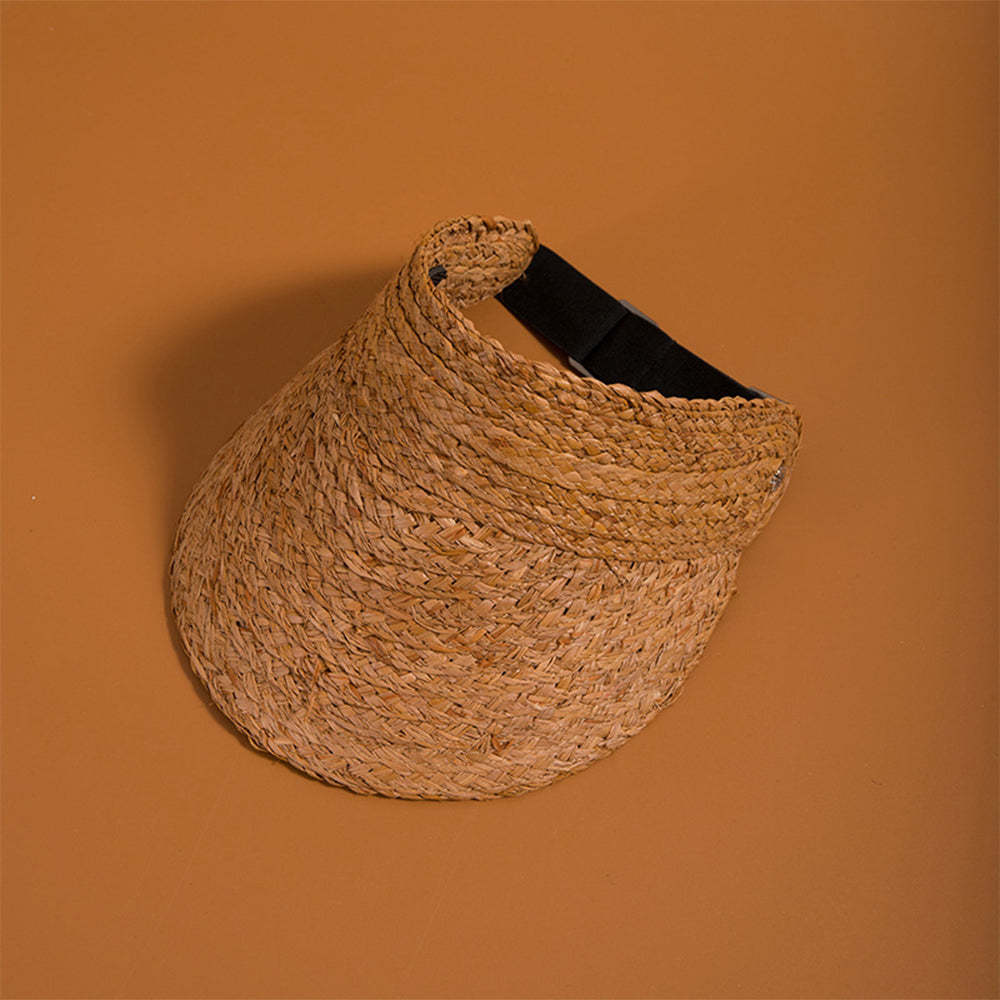 Women Adjustable Straw Open Top Hat Beach Hats Summer Sun Hat - makephotopuzzleuk