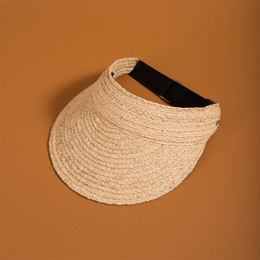 Women Adjustable Straw Open Top Hat Beach Hats Summer Sun Hat - makephotopuzzleuk