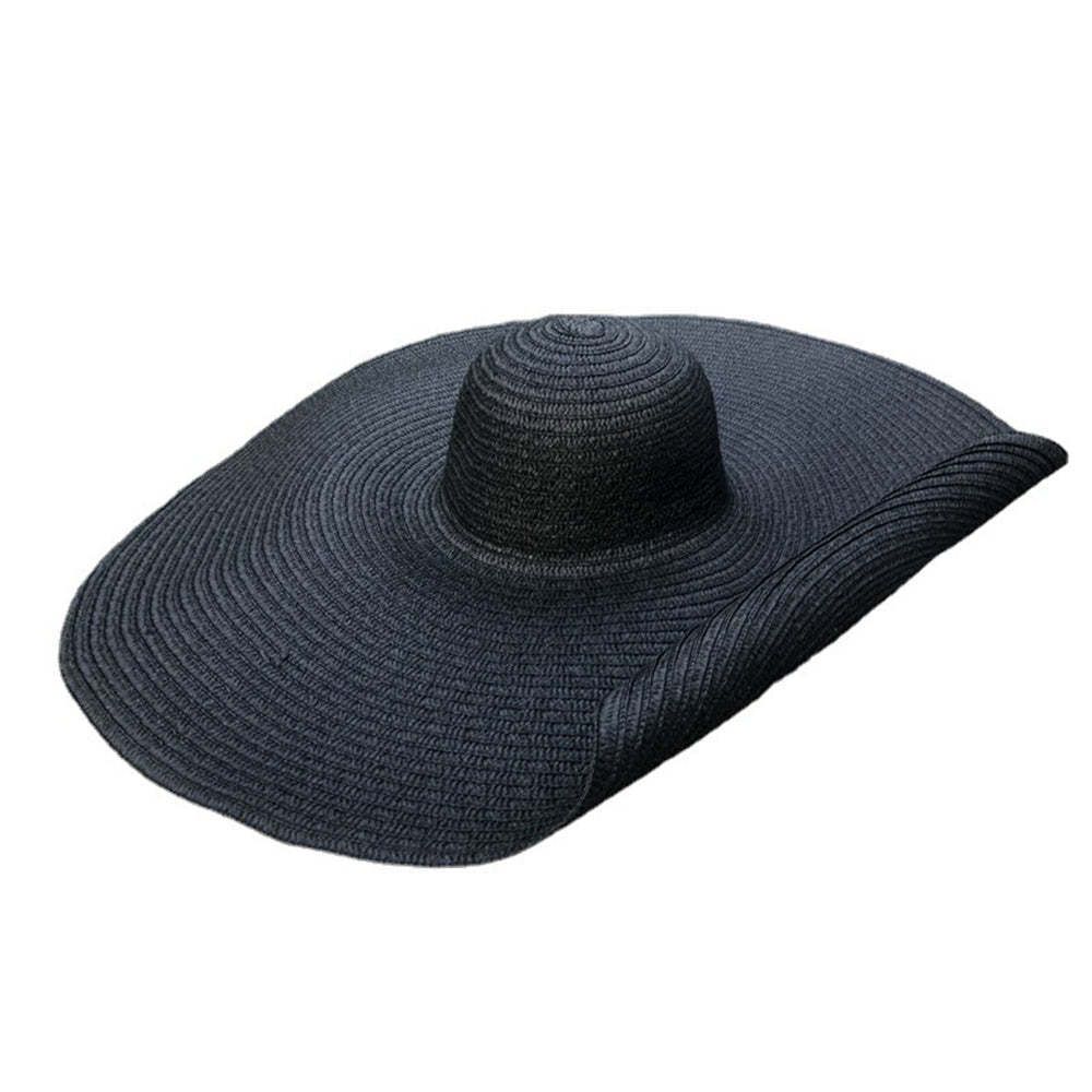 Women Summer Sun Protection Straw Hat Beach Oversized Brim Big Floppy Folding Sun Hat - makephotopuzzleuk