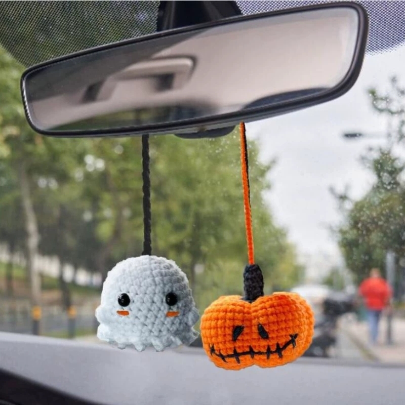 Crochet Bat Car Charm: Halloween Rearview Mirror Decoration - makephotopuzzleuk