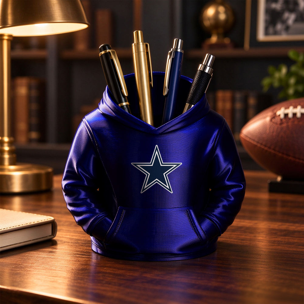 3D Printed Football Hoodie Pen Holder | Team Desk Organizer - makephotopuzzleuk