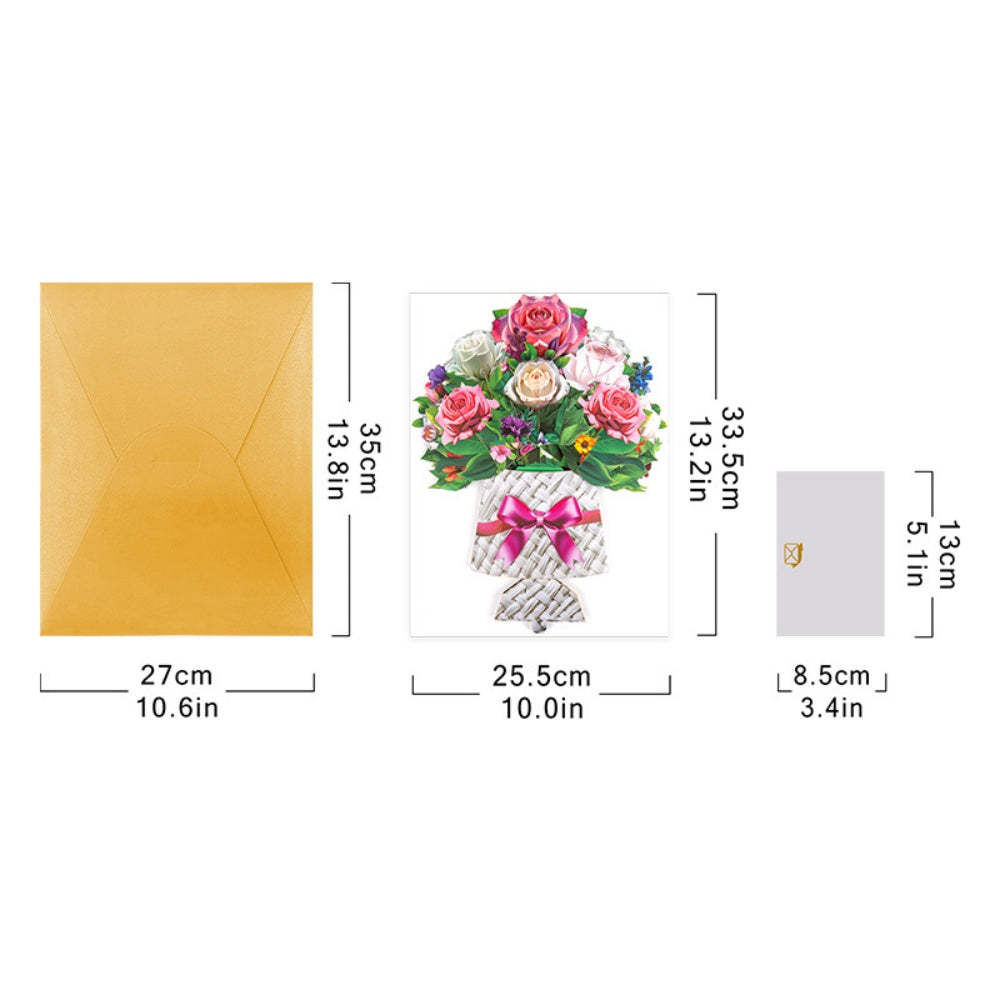 3D Greeting Card Flower Bouquet Card Mother's Day Gifts for Mum - makephotopuzzleuk