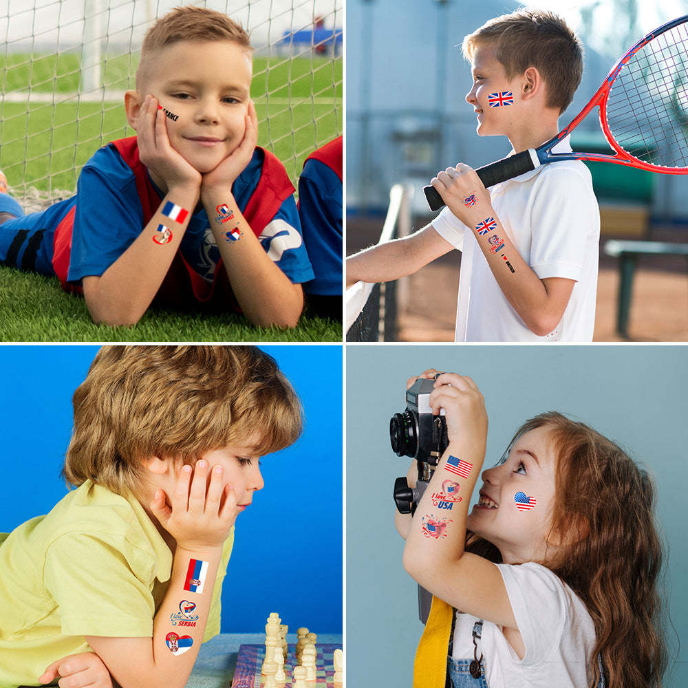 Flag Tattoo Stickers World Cup Soccer Match Party Gifts-U.K. - soufeelus